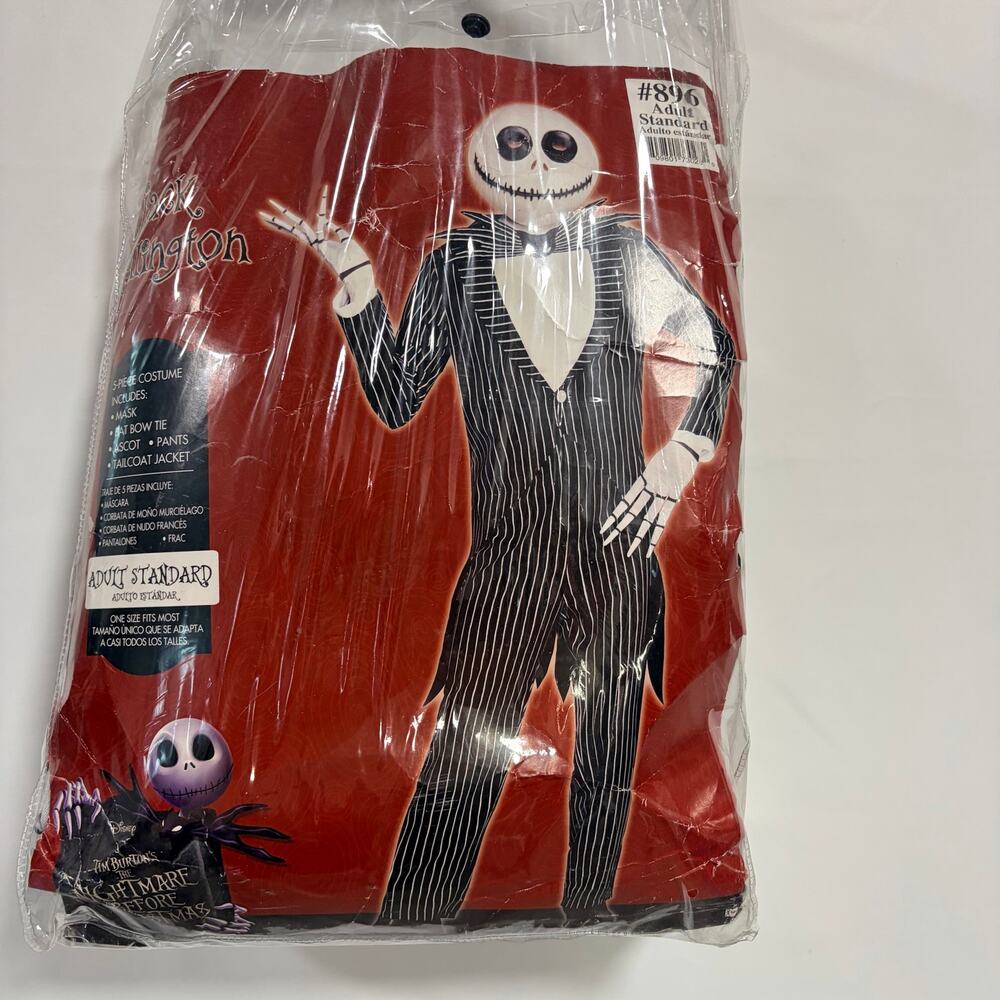 Disney Jack Skellington Adult One Size Fits Most Halloween Costume